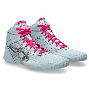 NWOB ASICS Kids MATFLEX 7 Wrestling Shoes Cool Gray Silver Size 3 Lace up Unisex